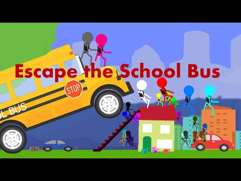 Escape The Abandoned School Bus - Survival Marble Race In Algodoo -  Algodoo Stickman