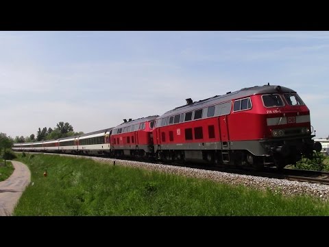 Ehemalige Touristiklok 218 416 und 426 ziehen EC 193 am 28.05.15