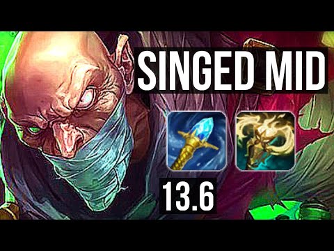 SINGED vs QIYANA (MID) | 2/0/13, 700+ games, 1.0M mastery | KR Master | 13.6