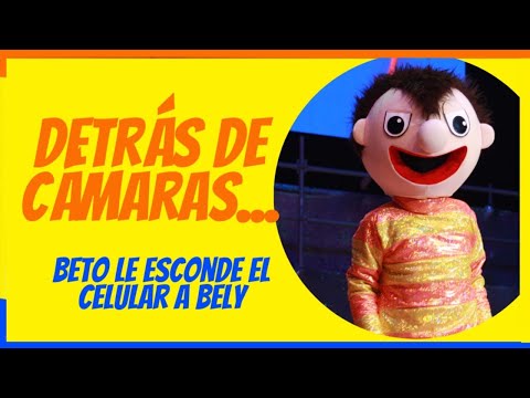 Detrás de cámaras Beto le esconde el celular a Bely - Bely y Beto