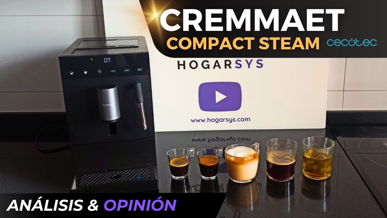 Silvia Jiménez probando una cafetera superautomática Cecotec en Hogarsys
