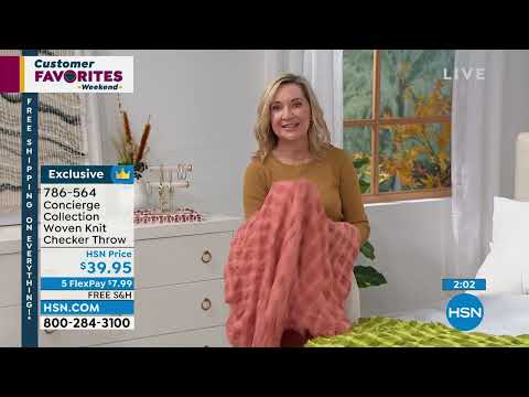 Concierge Collection Woven Knit Checker Throw