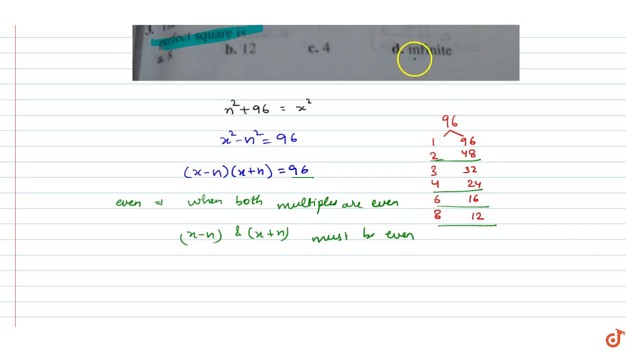 Is 96 a perfect square number?