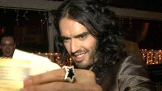 Russell Brand Passes Out Flyers at the Roxy