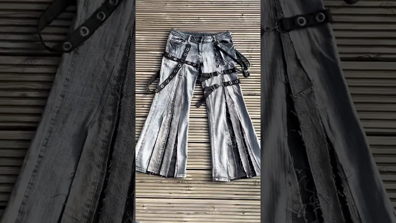 Flip jeans into flared jeans, thrift flip upcycle tutorial idea inspo#thriftflip #upcycling #sewing