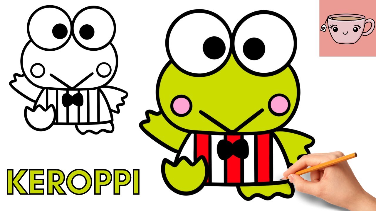 How To Draw Keroppi | Sanrio | Cute Frog | Easy Step By Step Drawing Tutorial