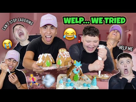 TRYING to build GINGERBREAD HOUSES with ADAM😂| Louie's Life