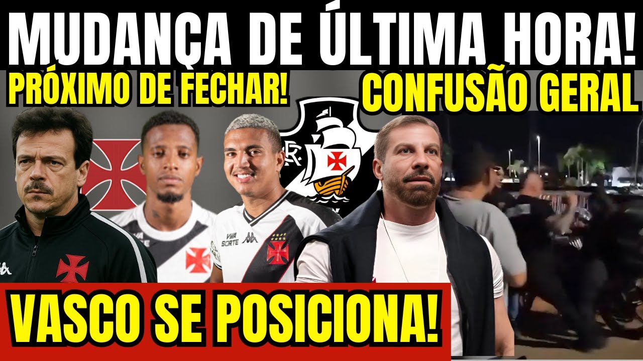 URGENTE! MUDANÇA DE ÚLTIMA HORA! DINIZ PRÓXIMO DE FECHAR! VASCO SE POSICIONA! PRÉ JOGO  DO VASCO!