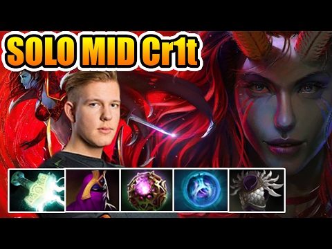 Cr1t Dota 2 [Queen Of Pain] Mjollnir + Veil of Discord Solo Mid