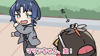 【手描き】いざという時マリンを見捨てて逃げる青くん【火威青/宝鐘マリン/ホロライブ】