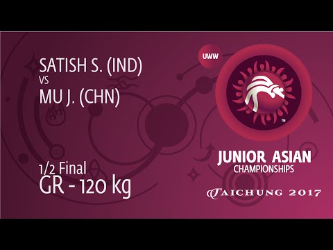 1/2 GR - 120 kg: S. SATISH (IND) df. J. MU (CHN), 3-1
