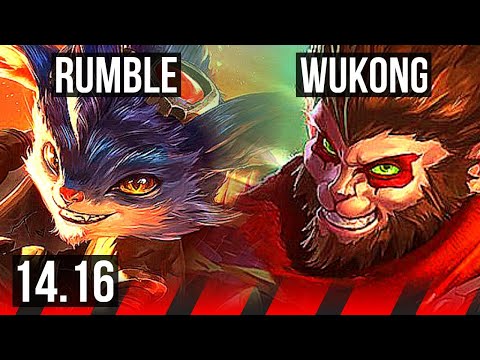 RUMBLE vs WUKONG (TOP) | 9/2/5, 500+ games, Dominating | EUW Master | 14.16
