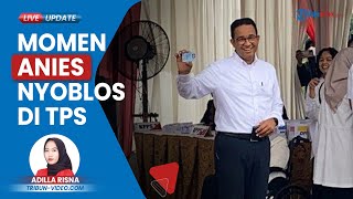 Detik-detik Anies Baswedan dan Keluarga Nyoblos di TPS 60 Lebak Bulus, Kompak Pakai Baju Putih