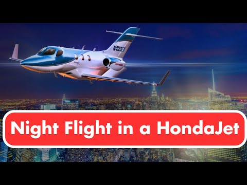 Night Flight in a HondaJet