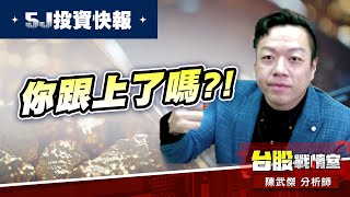 【5J投資快報】#創世紀-6104創惟 你跟上了嗎?!第三檔#九條好漢發動攻擊!! #大鵬一日同風飛、扶搖直上九萬里｜小武哥投資事務所｜陳武傑 (圖)