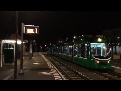 Straßenbahn Linie 1/14 (BVB): Badischer Bahnhof - Dreirosenbrücke - Pratteln 🏰🛣️ (30.01.2023)(3)