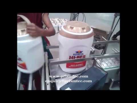 10 liter 5 liter fevicol adhesive container labeling machine