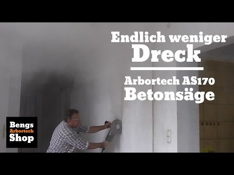 Mauerdurchbruch staubfrei Beton schneiden mit Arbortech AS170