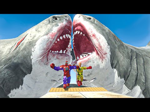 Escape From MUTANT MEGALODON - Animal Revolt Battle Simulator