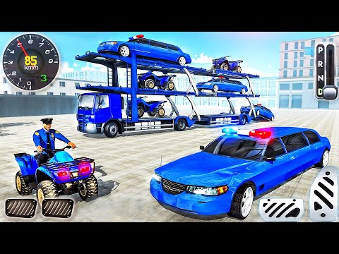 US Police limousine Car Quad Bike Transporter Simulator - Android GamePlay