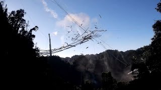 video: Watch: huge Arecibo telescope from GoldenEye movie collapses in Puerto Rico
