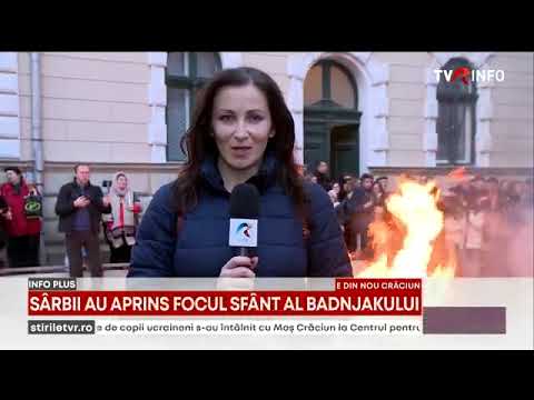 Încep sărbătorile pe rit vechi. Sârbii din Timişoara au aprins ”badnjak-ul” în Ajunul Crăciunului