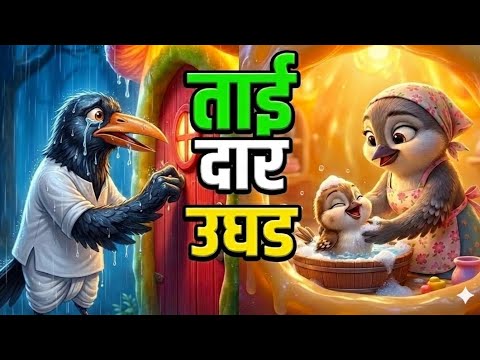 🐧Chiv Tai Dar Ughad🌧️ | Crow and Sparrow Story | कावळा आणि चिमणीची गोष्ट | New Marathi Balgeet 2026