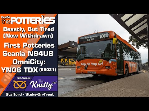 (Now Withdrawn) First Potteries Scania N94UB OmniCity: YN06 TDX