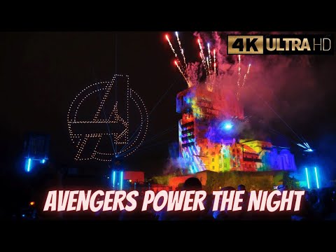 [4K] NEW AVENGERS:POWER THE NIGHT FULL SHOW ( 500 DRONES)-DISNEYLAND PARIS 2023