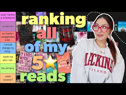 tier ranking every book i’ve ever rated 5 stars ⭐️