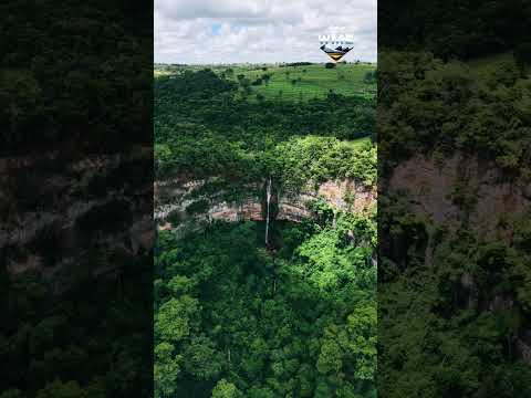 A Cachoeira do Socorro, em Cassilândia (MS) #drone #nature #dji #cachoeira