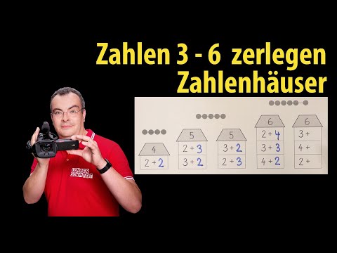 Zahlen 3 bis 6 zerlegen - Zahlenhäuser - Grundschule - Klasse 1