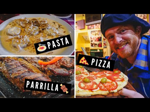 阿根廷美食之旅：在阿根廷丘布特的埃斯奎爾吃PARRILLA+PASTA+PIZZA。 (ARGENTINIAN FOOD TOUR: Eating PARRILLA + PASTA + PIZZA in Esquel, Chubut, Argentina)