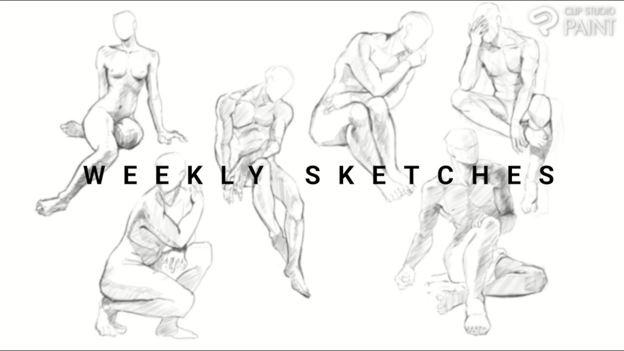 Weekly Sketches | Sitting Poses | Clip Paint Studio | 11 Nov