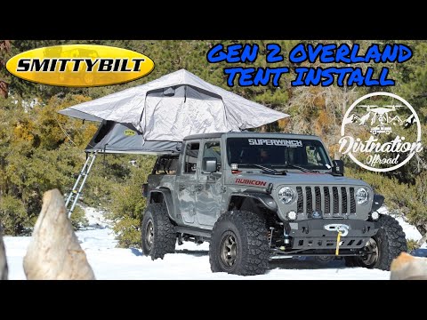 Smittybilt GEN2 Overlander Tent Install on our Gladiator! King of the Hammers 2021