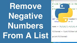 Remove Negative Numbers From A List | Python Example