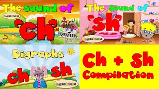 Digraphs / The Letters C+H / S+H / The Sound of 'ch' and 'sh' / Compilation / Phonics Mix!