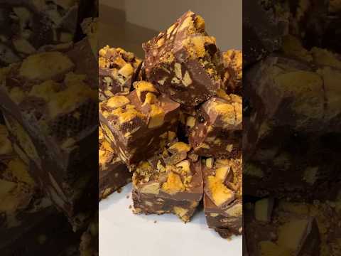 Cadbury’s Crunchie Tiffin 😍 #recipe #chocolate