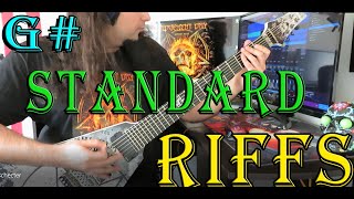 Video thumbnail for G# Standard Riffs - Schecter Randy Weitzel V-7 FR Ouija - Satin White by Ramtin Aynie