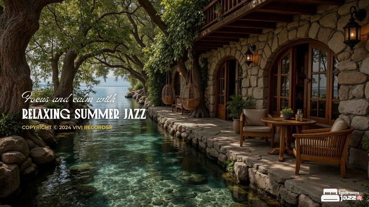 Relaxing Summer Jazz Music For Stress Relief - Peaceful Morning Coffee At Riverside For Focus, St...