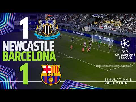 ¡Newcastle 1 vs. 1 Barcelona 🔴 UEFA Champions League 25/26! Fútbol Virtual Simulación