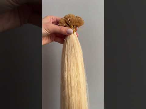Волосы для горячего наращивания на капсулах, 55 см, прямые, 200 прядей, светлый блонд (613) video