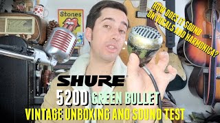 Video thumbnail for Green Bullet harmonica mic (Shure 520D) - Vintage Microphone Unboxing and Sound Test Comparison by Federico Borluzzi
