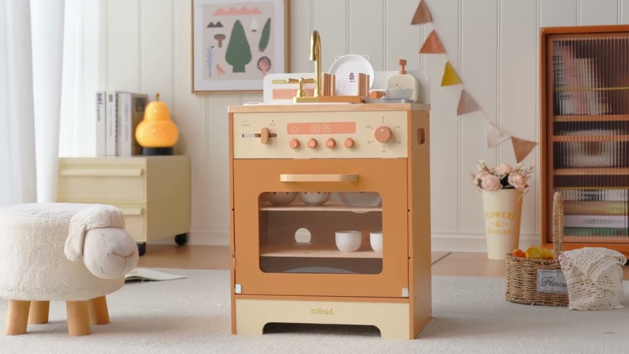 Robud ROBUD Toy Dishwasher, Caramel Wood Caramel Robud ROBUD Toy Dishwasher, Caramel Wood Caramel