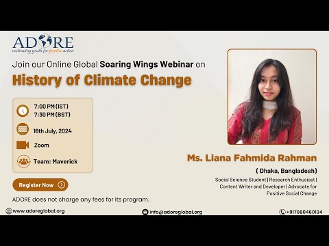 Webinar:History of Climate Change by Ms.Liana Fahmida Rahman