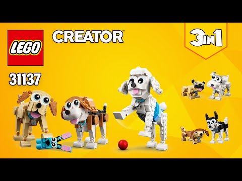 LEGO® Creator 3in1 Adorable Dogs (31137)[475 pcs] Schnauzer & Pug | Husky & Dachshund | TBB