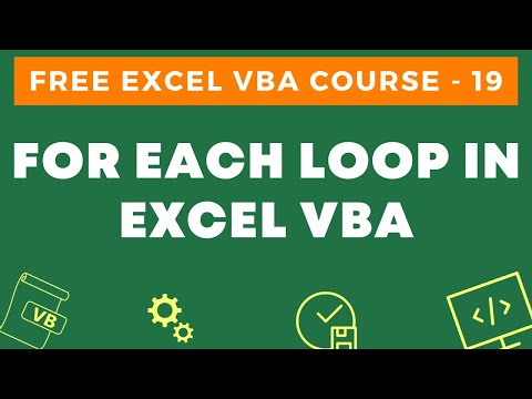 Free Excel VBA Course 19 FOR EACH Loop in Excel VBA