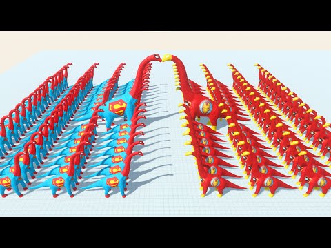 ALL SUPERMAN BRACHIO vs ALL IRON MAN BRACHIOSAURUS BATTLE DEATH RUN - Animal Revolt Battle Simulator