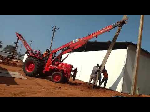 Pole Erection Machine with Hydraulic Post Hole Digger