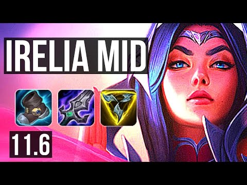 IRELIA vs TWISTED FATE (MID) | 7 solo kills, 600+ games, 11/3/4, Dominating | KR Grandmaster | v11.6